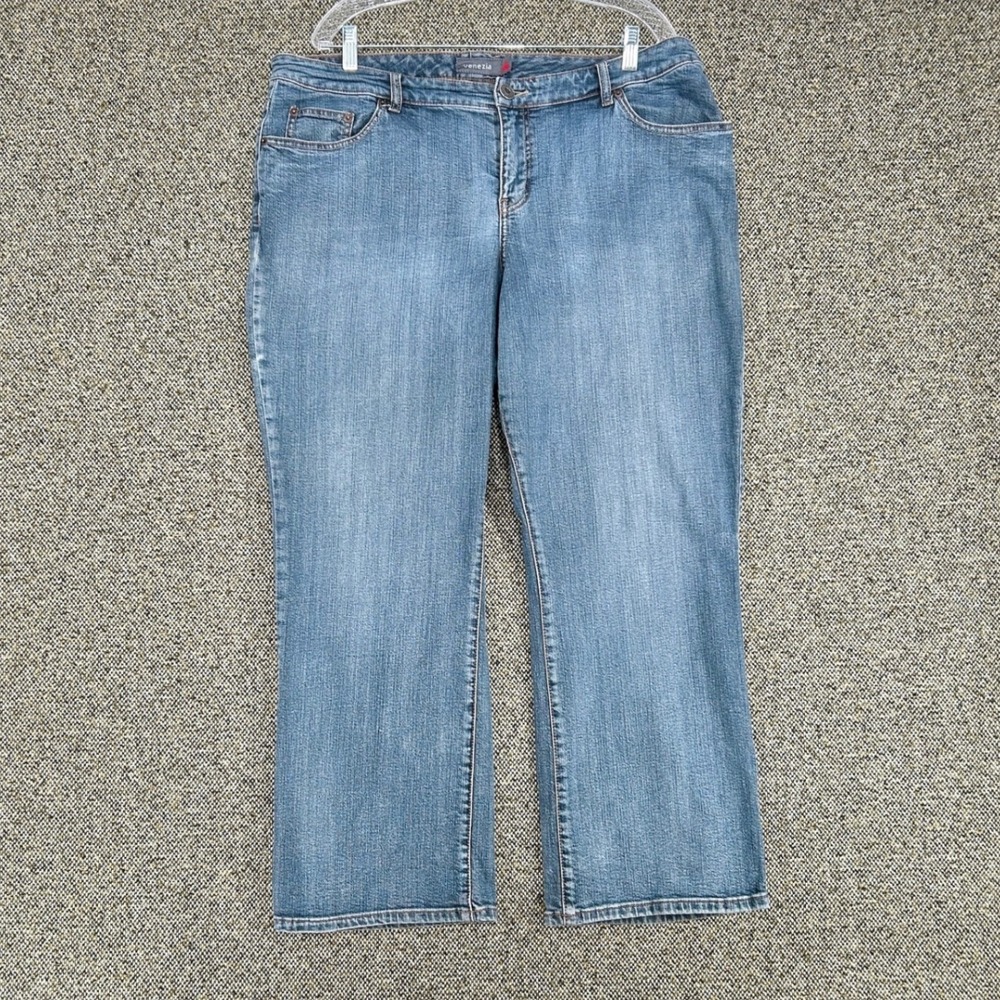 Vintage Y2K Venezia Bootcut Jeans Womens Plus 18W Regular Stretch Denim Blue